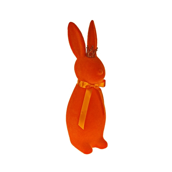 Osterhase orange mit Glitzerkrone - - Shoppen bei Herzklopfen